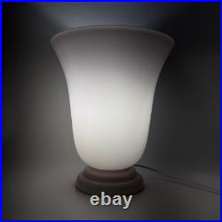 Vintage French Pink Opaline Cased Glass Tulip Table Lamp Art Deco Style 12
