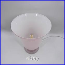 Vintage French Pink Opaline Cased Glass Tulip Table Lamp Art Deco Style 12