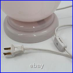 Vintage French Pink Opaline Cased Glass Tulip Table Lamp Art Deco Style 12