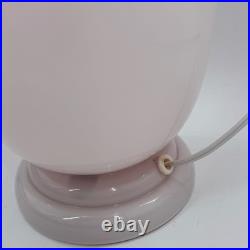 Vintage French Pink Opaline Cased Glass Tulip Table Lamp Art Deco Style 12