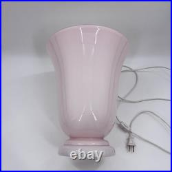Vintage French Pink Opaline Cased Glass Tulip Table Lamp Art Deco Style 12