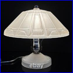 Vintage Frosted Glass Art Deco Desk Table Lamp 10