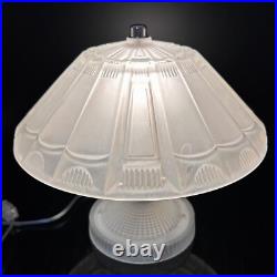 Vintage Frosted Glass Art Deco Desk Table Lamp 10