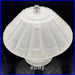 Vintage Frosted Glass Art Deco Desk Table Lamp 10