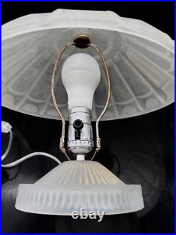 Vintage Frosted Glass Art Deco Desk Table Lamp 10