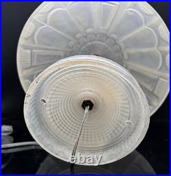 Vintage Frosted Glass Art Deco Desk Table Lamp 10