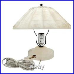 Vintage Frosted Glass Art Deco Desk Table Lamp 10