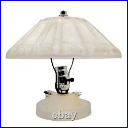 Vintage Frosted Glass Art Deco Desk Table Lamp 10