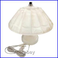 Vintage Frosted Glass Art Deco Desk Table Lamp 10