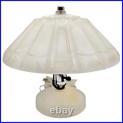 Vintage Frosted Glass Art Deco Desk Table Lamp 10