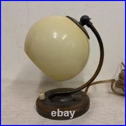 Vintage German Art Deco Table Lamp with White Opaline Glass Shade