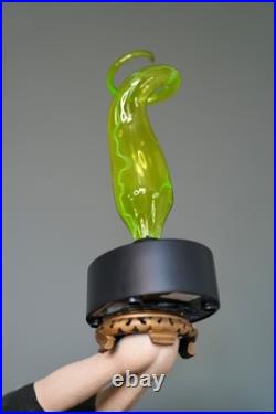 Vintage Green Plasma Light Art Deco Lady Sculpture Table Lamp Lightning Art
