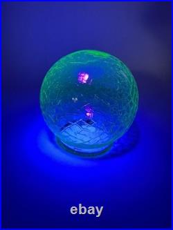 Vintage Green Uranium Glass Brain Ball Globe Art Deco Lamp Shade