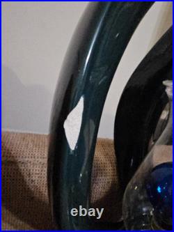 Vintage Harris Lamp of Elegance Chipped Ceramic Green Art Deco Electric Lamp