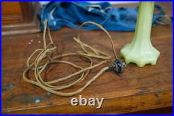 Vintage Houze Art Glass Uranium Swirl Table Lamp Antique Light Base No Shade