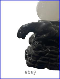 Vintage Italian Art Deco Black Panther Lamp Ball Lamp