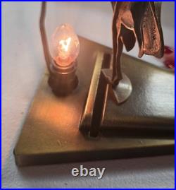 Vintage L&L WMC Loevsky Loevsky Art Deco Figural Dancer Lamp #9914, needs glass