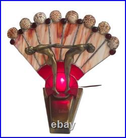 Vintage L&L WMC Loevsky Loevsky Art Deco Figural Dancer Lamp #9914, needs glass