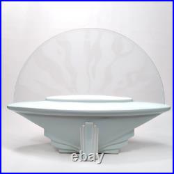 Vintage Leviton Sea Shell Lamp 12x16 Frosted Glass Ceramic Ocean Light Art Deco