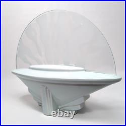 Vintage Leviton Sea Shell Lamp 12x16 Frosted Glass Ceramic Ocean Light Art Deco