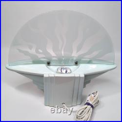 Vintage Leviton Sea Shell Lamp 12x16 Frosted Glass Ceramic Ocean Light Art Deco