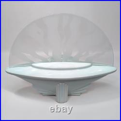 Vintage Leviton Sea Shell Lamp 12x16 Frosted Glass Ceramic Ocean Light Art Deco