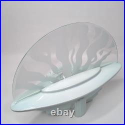 Vintage Leviton Sea Shell Lamp 12x16 Frosted Glass Ceramic Ocean Light Art Deco