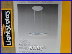 Vintage Lightstyles Pendant Light MCM Flying Saucer Art Deco Halogen 5001 NIB
