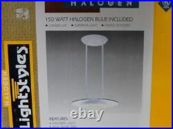 Vintage Lightstyles Pendant Light MCM Flying Saucer Art Deco Halogen 5001 NIB