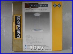 Vintage Lightstyles Pendant Light MCM Flying Saucer Art Deco Halogen 5001 NIB