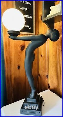 Vintage MCM Black Art Deco Nude Naked Lady Table Lamp Vintage MCM Black Art Deco Nude Naked Lady Table Lamp