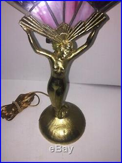 Vintage MID Century L & L Wmc Nude Winged Lady Figure Art Deco Style Table Lamp