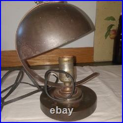 Vintage Machine Age Metal Table Lamp Markel Co 30's Works Original Finish, Plug