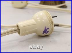 Vintage Metal Art Deco ELEPHANT Lamp with Crackle Glass Globe Shade Spelter