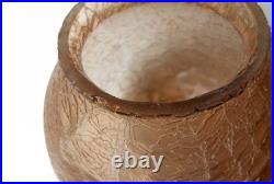 Vintage Metal Art Deco ELEPHANT Lamp with Crackle Glass Globe Shade Spelter