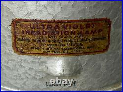 Vintage Metal Irradiation Medical Quack Lamp Art Deco UV RAY LIGHT Adjustable