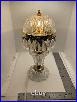 Vintage Michelotti Holland Cut Glass 18 Crystal Boudoir Lamp Works 50C-910H