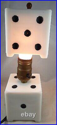 Vintage Mid Century Art Deco Dice Lamp, COOL