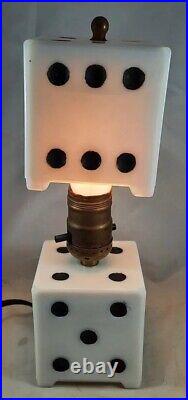 Vintage Mid Century Art Deco Dice Lamp, COOL