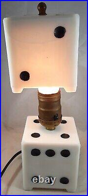 Vintage Mid Century Art Deco Dice Lamp, COOL