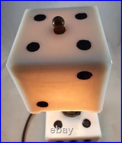 Vintage Mid Century Art Deco Dice Lamp, COOL