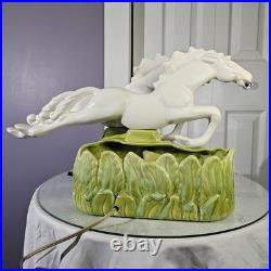 Vintage Mid-Century Art Deco ROYAL-HAEGER Double Stallion Horse TV Accent Lamp