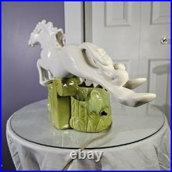 Vintage Mid-Century Art Deco ROYAL-HAEGER Double Stallion Horse TV Accent Lamp
