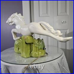 Vintage Mid-Century Art Deco ROYAL-HAEGER Double Stallion Horse TV Accent Lamp