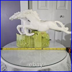 Vintage Mid-Century Art Deco ROYAL-HAEGER Double Stallion Horse TV Accent Lamp