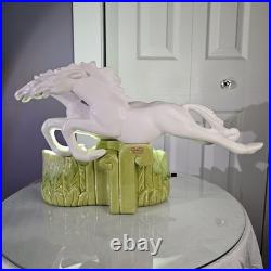 Vintage Mid-Century Art Deco ROYAL-HAEGER Double Stallion Horse TV Accent Lamp
