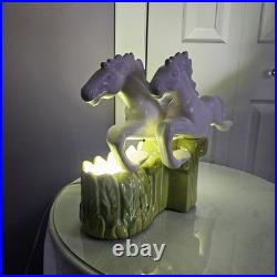 Vintage Mid-Century Art Deco ROYAL-HAEGER Double Stallion Horse TV Accent Lamp