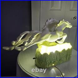 Vintage Mid-Century Art Deco ROYAL-HAEGER Double Stallion Horse TV Accent Lamp