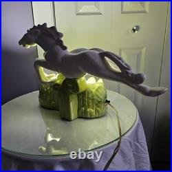 Vintage Mid-Century Art Deco ROYAL-HAEGER Double Stallion Horse TV Accent Lamp