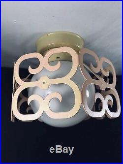 Vintage Mid Century Modern Light Art Deco Globe Ceiling Fixture Retro Lamp Rare